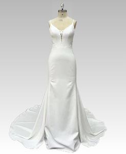 2025 nuevo vestido <span class=keywords><strong>de</strong></span> novia <span class=keywords><strong>de</strong></span> sirena con cuello en V <span class=keywords><strong>de</strong></span> satén <span class=keywords><strong>de</strong></span> <span class=keywords><strong>boda</strong></span> para invitados <span class=keywords><strong>Civil</strong></span> señoras mujeres para novia niña - Product Image 3