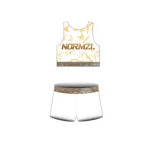 Conjunto de sutiã e shorts com logotipo personalizado, prática mais barata, roupas esportivas