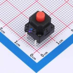 TSW10111-130B333CB Tactile Switch Through hole Component (THT)-4P,10x10mm Switch Single Pole Single Throw Round Button 1.8N 10mm - Product Image 1