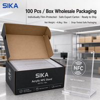Soporte NFC SIKA para reseñas de Google, tarjeta de reseñas sin contacto con código QR, letrero de reseñas sin contacto para mostrador de restaurante, cafetería, salón, comercio minorista