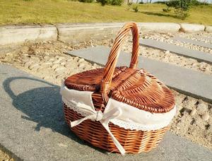 Tùy Chỉnh Màu Sắc Cách Nhiệt <span class=keywords><strong>Wicker</strong></span> Dã Ngoại Giỏ Với Một Có Thể Gập Lại Gỗ Nắp, Mây Bãi Biển Dệt Vòng Dã Ngoại Mát Giỏ - Product Image 4