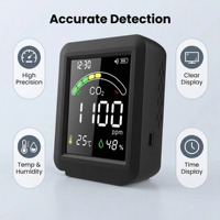 Detector Analizador de Gas CO2 Profesional SDA-1, Material ABS OEM, Batería de 2400mAh, Alta Precisión, Rango de 400-6000 PPM, Alarma Sonora y Luminosa