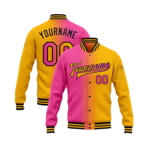 Chaqueta Bomber Varsity con Parches Bordados en Degradado, Estilo Streetwear, Personalizada, Hip Hop, Impermeable, Resistente al Viento, con Ribete de Piel - Product Image 3