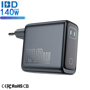 Cargador Rápido IBD GAN PD 3.1 de 140W con Pantalla TFT, Cargadores de Pared 4 en 1, Adaptadores Plegables con Enchufe para Reino Unido, Estados Unidos y Europa para Teléfono Móvil, Portátil y Tableta - Product Image 5