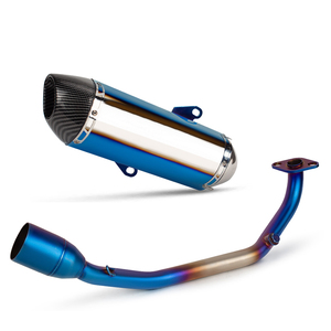 Pot d'échappement <span class=keywords><strong>sport</strong></span> R77 pour Honda PCX <span class=keywords><strong>125</strong></span> 150 160 PCX125 PCX160 2021-2024 Système complet en acier inoxydable bleu Kit de modification - Product Image 4