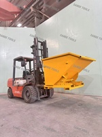 Conteneur à déchets en acier SANDE, 0,8 mètre cube, bac à déchets de pierre, bac à débris de construction, bac à déchets pour l'industrie de la pierre