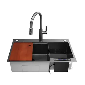 Tiktok popüler sıcak satış yeni Nano anti-çizik mutfak lavabo çift kase 201/304 paslanmaz çelik el yapımı mutfak Sink lavabo