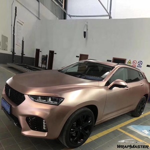 WRAPMASTER 1.52*17M <span class=keywords><strong>Rose</strong></span> Gold Satin Metallic Automotive Vehicle Auto Vinyl Wrap pour voiture - Product Image 3