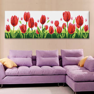 Tulipe bricolage pour coussin kit de <span class=keywords><strong>crochet</strong></span> de verrouillage <span class=keywords><strong>point</strong></span> de croix, kits de <span class=keywords><strong>crochet</strong></span> de verrouillage pour adultes grande taille - Product Image 2
