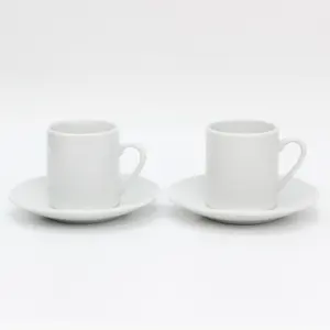 意式浓缩咖啡杯2套配高档白瓷，4件礼盒Demitasse套装意大利杯