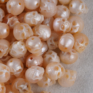 Perlas de Agua Dulce Naturales Talladas en Forma de Calavera de 7-8 mm, Perlas Barrocas Sueltas para la Fabricación de Joyería DIY - Product Image 4