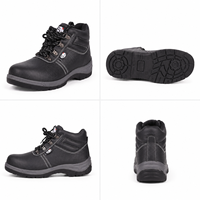 Chaussures de sécurité montantes AOXIANG pour hommes, à lacets, anti-écrasement, avec embout en acier, en cuir véritable, pour la construction, l'usine et l'industrie