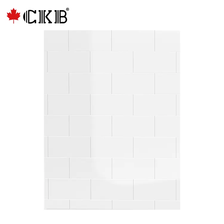 CKB 5 Jahre Garantie 3mm Dicke ABS Acryl mit Textur Rechteck Weiß Dusche Surround Wand paneel