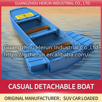 Bateau à rames en plastique HDPE écologique et durable pour 2 à 4 personnes, haute densité, résistant aux UV, pour la pêche en plein air, lac, rivière