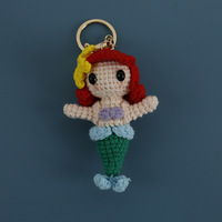 Porte-clés miniature en crochet Amigurumi Fée Sirène faite à la main, nouvelle poupée en coton tricotée, jouet princesse en peluche