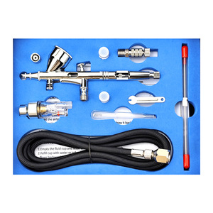 Kit aérographe 0.2-0.3-0.5mm à alimentation par gravité, double action, vitesse réglable, portable, capacité du réservoir 7.0cc - Product Image 1