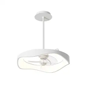 Cream wind ring light full spectrum eye protection Smart bedroom dining room ceiling-integrated electric ceiling fan