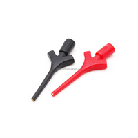 Pinces de test miniatures Qianjia QJTC001 2A, rouge-noir, en acier plaqué or, avec crochet de test en nylon PA, 20.132