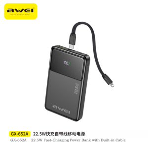 แบตสำรอง <span class=keywords><strong>Awei</strong></span> 3C Certified น้ำหนักเบา แบบ Li-Polymer ช่องเสียบ Type-C กำลังไฟ 22.5W ความจุขนาดใหญ่พิเศษ พร้อมหน้าจอ LED พก<span class=keywords><strong>พา</strong></span>สะดวก - Product Image 6