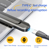 Enregistreur vocal numérique en métal, longue autonomie, réduction de bruit HD, enregistreur audio USB WAV pour réunions, conférences, interviews