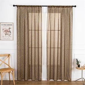 Fenêtre imprimée à pois métalliques en feuille d'or Rideaux transparents pour chambre à coucher et <span class=keywords><strong>salon</strong></span> - Product Image 1