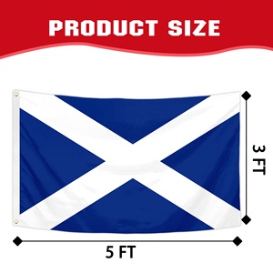 Promoción de Banderas Personalizadas para Exteriores de 3x5 Pies, Bandera Nacional de Escocia, Cruz de San Andrés Escocesa, Azul Oscuro, Poliéster 100D - Product Image 2