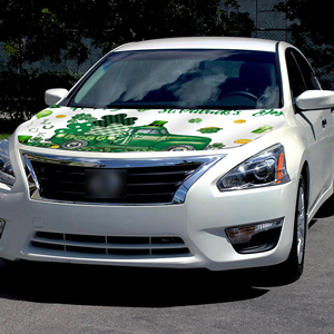 Housse de capot de voiture personnalisée 5x4 pieds, motif drapeau, Fête de la Saint-Patrick, Cadeau pour événements sportifs - Product Image 2