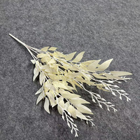Feuilles artificielles de haute qualité, branches de saule, plantes artificielles, verdure, feuilles en soie, 5 branches pour la décoration de mariage et de la maison