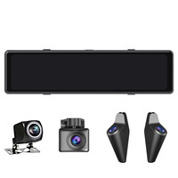 Caméra embarquée 4K HD à écran complet de 12 pouces, 4 canaux, vision nocturne, WIFI, DVR de voiture avec caméra de recul
