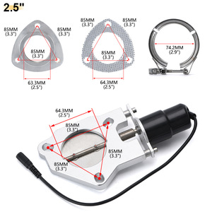 Sistema de escape de acero inoxidable con control remoto eléctrico, válvula ajustable de 2.5 pulgadas para modificación de automóviles - Product Image 2