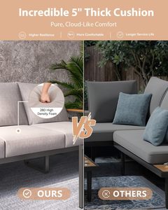 <span class=keywords><strong>Set</strong></span> di mobili da <span class=keywords><strong>giardino</strong></span> con combinazione per il tempo libero da <span class=keywords><strong>giardino</strong></span> in alluminio <span class=keywords><strong>grigio</strong></span> 5 pezzi - Product Image 4