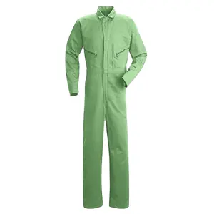 Vente en gros Conception personnalisée Combinaison en coton et polyester Couleur verte Vêtements de travail en coton Combinaisons de travail de sécurité