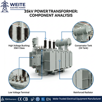 Transformador Sumergido en Aceite de 100 kVA, 11 kV, 480 V, 1250 kVA, 400 V, 415 V, 60 Hz, Trifásico, Refrigeración ONAN de Cobre, Subestación de Distribución para Exteriores