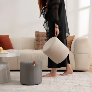 Tabouret électrique moderne scandinave nordique gris beige marron, matériau du panneau durable, pouf enfant, table basse de salon - Product Image 1