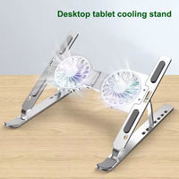 Support d'ordinateur portable à hauteur réglable pour bureau, support d'écriture et de dessin en aluminium robuste avec ventilateur de refroidissement
