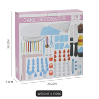 Kit de décoration de gâteaux professionnel écologique réutilisable de 85 pièces avec plateau tournant, douilles en silicone, poches à douille et spatules pour