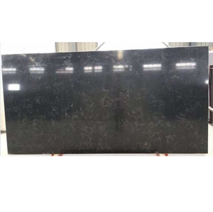 Modern <b>Black</b> Round Artificial Stone <b>Table</b> Top Durable Slab Design Resistant Engineered Marble Factory Price - Product Image 2