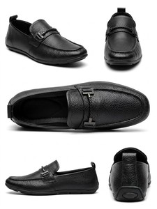 Mocasines Negros Premium para Hombre con Hebilla, Parte Superior Texturizada, Elegantes, Formales, Casuales, Calzado Sin Cordones - Product Image 6