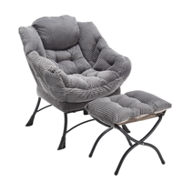 Fauteuil de relaxation moderne rembourré avec accoudoirs, chaise longue ottoman pour la lecture et le repos, fabriqué en Chine – Vente chaude