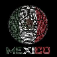 Ballon de football Mexique, transfert de strass, design personnalisé, vente en gros