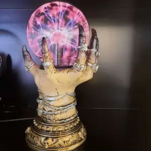 Portable Luminous Luxury Celestial Magic Skull Finger Plasma Ball Creative Glowing Halloween Crystal Ball