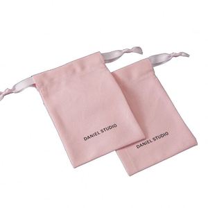 Reusable Plain Organic Cotton Canvas Calico <b>Pouch</b> Eco Friendly <b>Drawstring</b> Bag With Custom Logo Printed - Product Image 1
