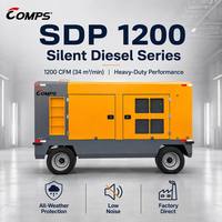 Compresseur d'air rotatif à vis diesel portable, haute performance, SDP 1200L, économie d'énergie, faible consommation de carburant, silencieux, durable