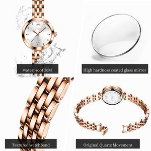 <span class=keywords><strong>Montre</strong></span> pour <span class=keywords><strong>femme</strong></span> OEM 9992, quartz, simple, élégante, dorée, <span class=keywords><strong>montre</strong></span>-bracelet pour <span class=keywords><strong>femme</strong></span>, étanche, acier inoxydable - Product Image 5