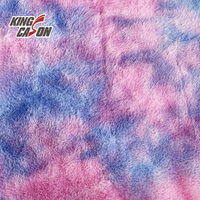 Kingcason Tissu confortable en fourrure de lapin artificiel et durable, 100% polyester, teint par cravate, pour couverture