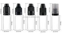 Dispensación en Europa, 5ml, 10ml, 15ml, 20ml, 30ml, 50ml, anillo evidente antirrobo a prueba de manipulaciones y niños, botella de plástico negro TPD transparente para mascotas