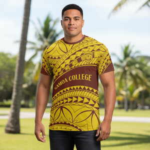Camiseta de rugby <span class=keywords><strong>F</strong></span>.A.S.T. de Samoa Americana: Camiseta esencial de rugby para aficionados samoanos, camiseta de manga corta con cuello redondo y tótem samoano para hombre - Product Image 2