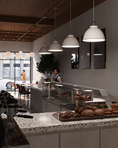 Meuble pour boutique de confiseries design tendance en bois présentoir pour café beignet moderne comptoir de bar pour café - Product Image 4