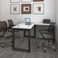 Bureau d'angle en bois moderne et durable en forme de L avec poste de travail modulaire réglable multifonctionnel pour hôpital et bureau à domicile