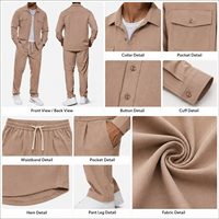 Ensemble chemise et pantalon texturés 2 pièces pour homme, manches longues, boutonnage décontracté, multicolore, fabrication ODM, vente en gros